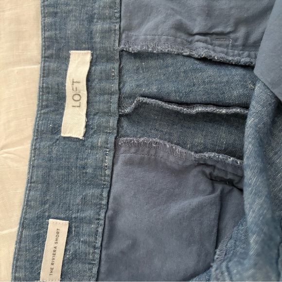 The Loft Blue Scalloped Hem Women's Shorts - Picture 3 of 7